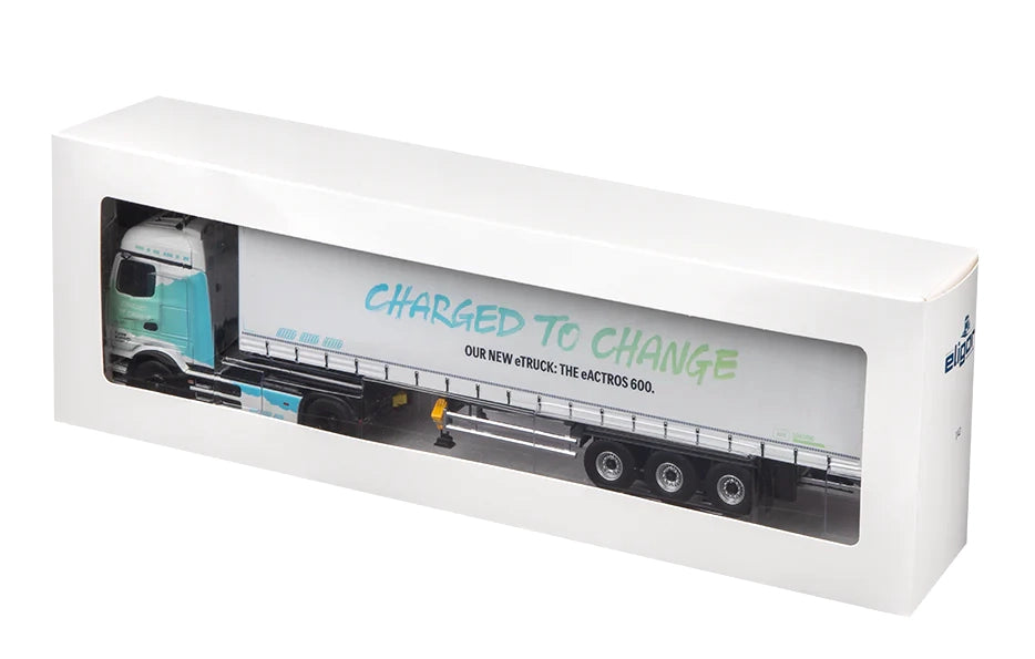Modèle réduit Mercedes-Benz Truck eActros 600 avec semi-remorque 1:43 - Blanc