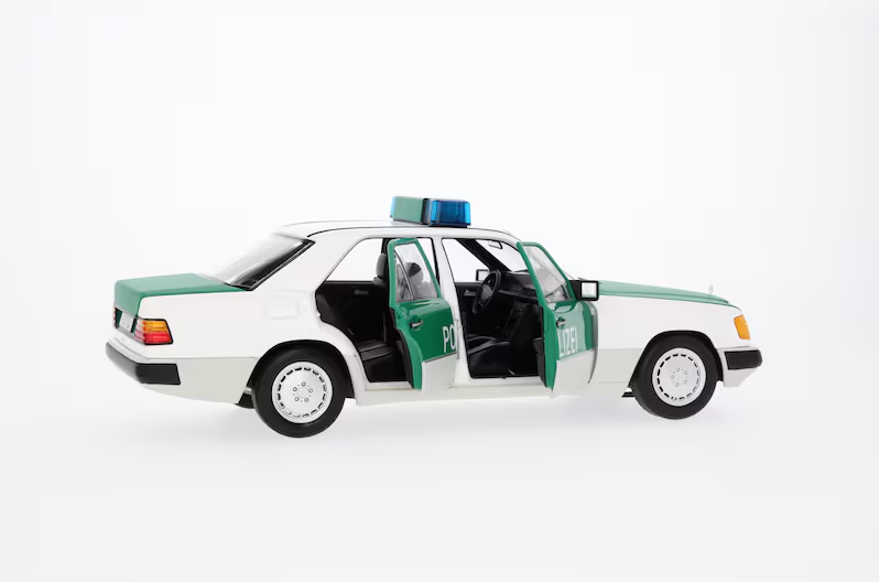 Modèle réduit 230 E W 124 (1989-1993), limousine, police, blanc/vert