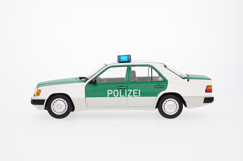 Modèle réduit 230 E W 124 (1989-1993), limousine, police, blanc/vert