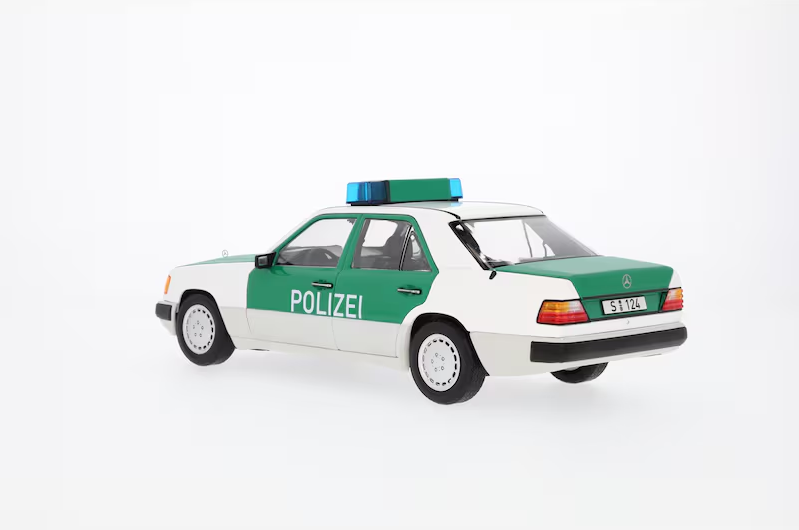 Modèle réduit 230 E W 124 (1989-1993), limousine, police, blanc/vert