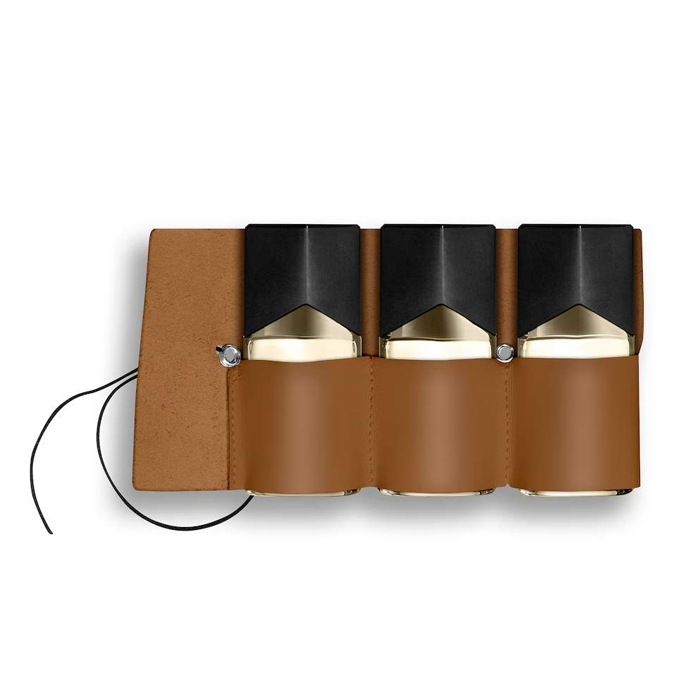 Eau de Parfum, Trilogie Land Sea Air (LSA), leather case in beige, brown, red or black