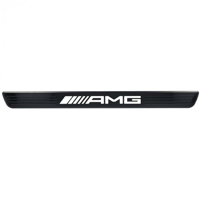 Interchangeable cover for illuminated door sill panel, AMG, front, 2-fold (black)