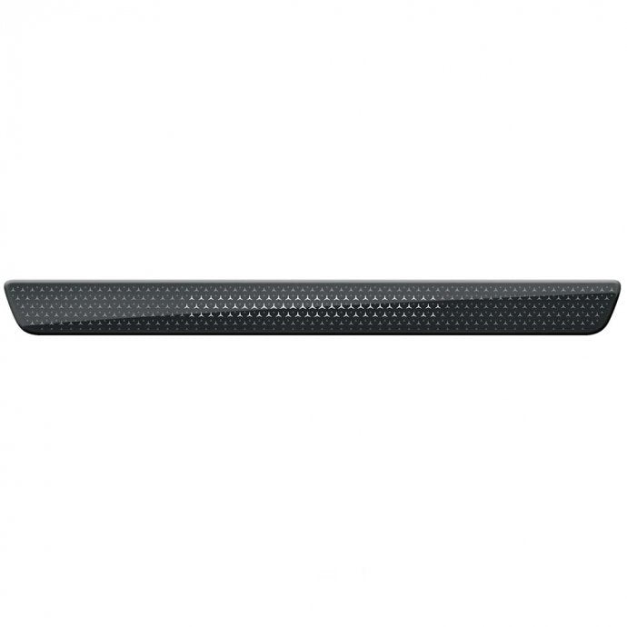 Interchangeable cover for illuminated door sill panel, Mercedes-Benz, front, 2-fold, with Mercedes-Benz pattern (black)