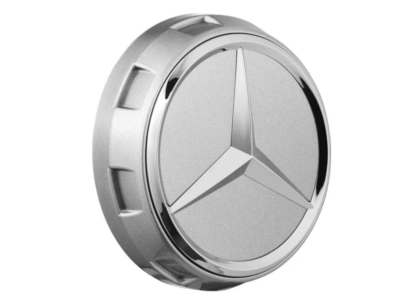 AMG wheel hub cover, in central locking design, chromeshadow dark metallic